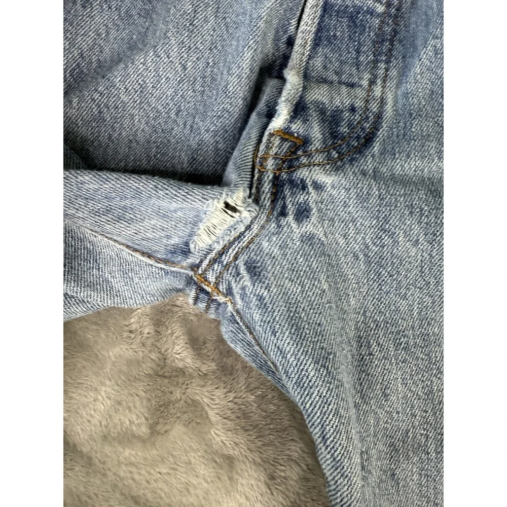 Levis Jeans Mens Blue 501 Premium Light Wash Button Fly Straight Denim 28x32